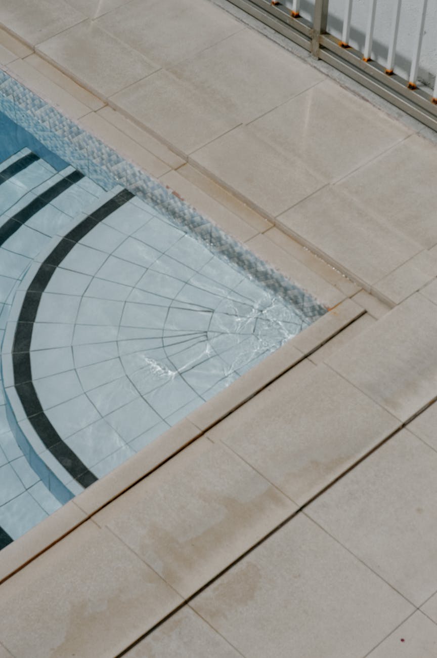 swimming pool with tiled floor