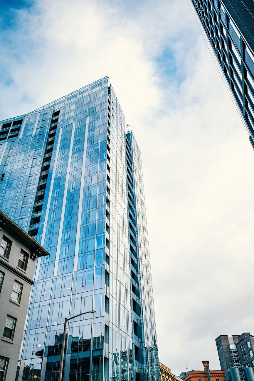 modern office building in city